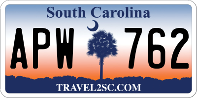 SC license plate APW762