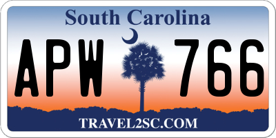 SC license plate APW766