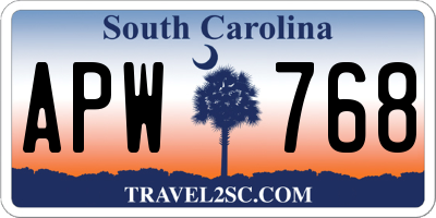 SC license plate APW768