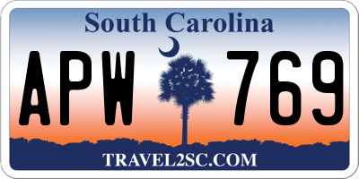 SC license plate APW769