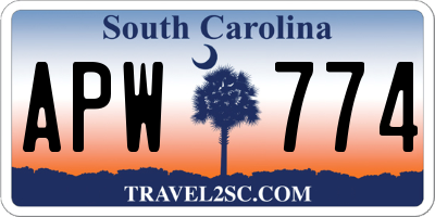 SC license plate APW774