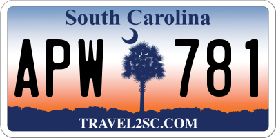 SC license plate APW781