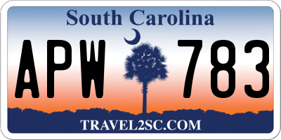 SC license plate APW783