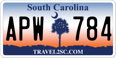 SC license plate APW784