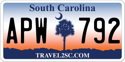 SC license plate APW792