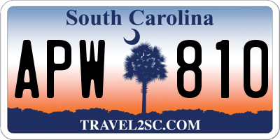 SC license plate APW810