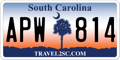 SC license plate APW814