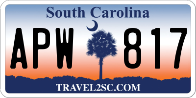 SC license plate APW817