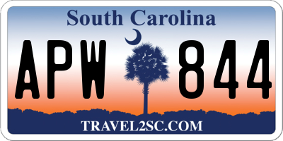 SC license plate APW844