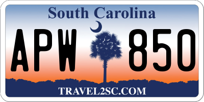 SC license plate APW850