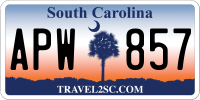 SC license plate APW857
