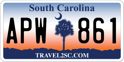 SC license plate APW861