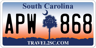 SC license plate APW868