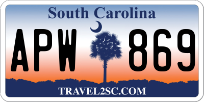 SC license plate APW869