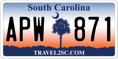SC license plate APW871