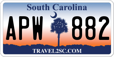 SC license plate APW882