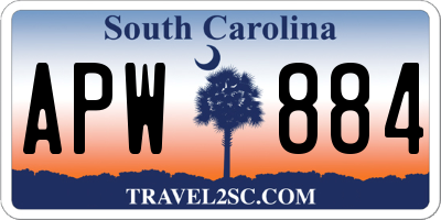 SC license plate APW884