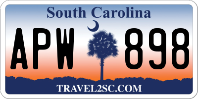 SC license plate APW898