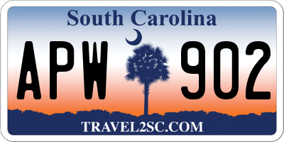 SC license plate APW902