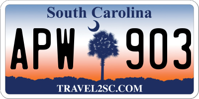 SC license plate APW903