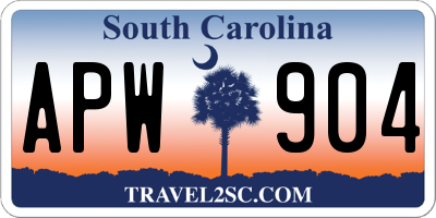 SC license plate APW904
