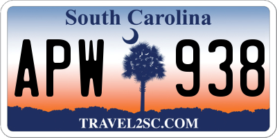 SC license plate APW938