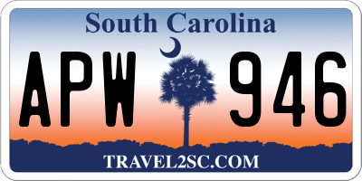 SC license plate APW946