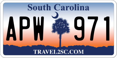 SC license plate APW971