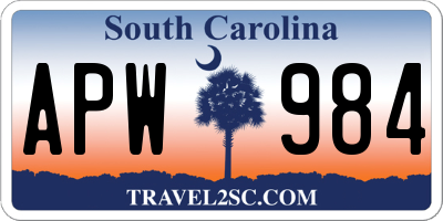 SC license plate APW984