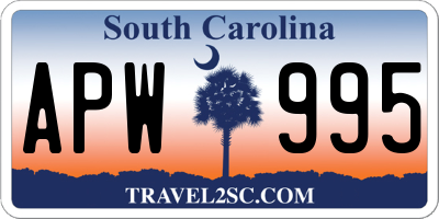 SC license plate APW995
