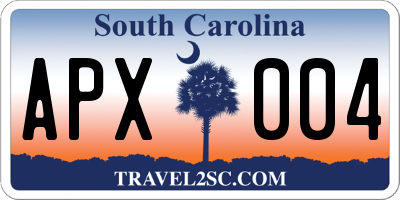 SC license plate APX004