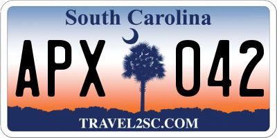 SC license plate APX042