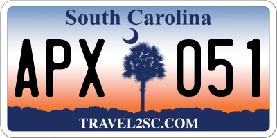 SC license plate APX051