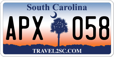 SC license plate APX058