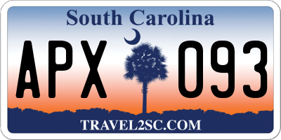 SC license plate APX093