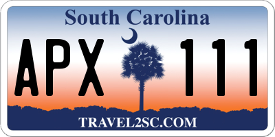 SC license plate APX111