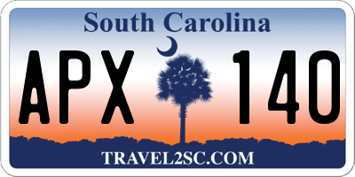SC license plate APX140