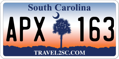 SC license plate APX163