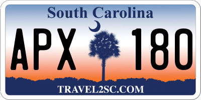 SC license plate APX180