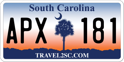 SC license plate APX181