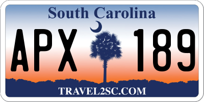 SC license plate APX189