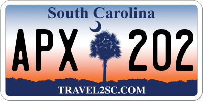 SC license plate APX202