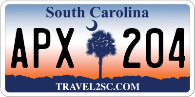 SC license plate APX204