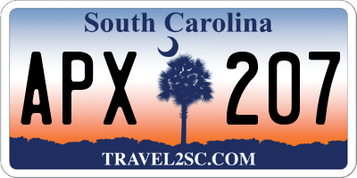 SC license plate APX207