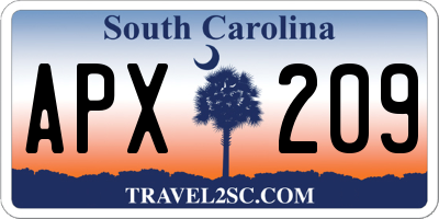 SC license plate APX209