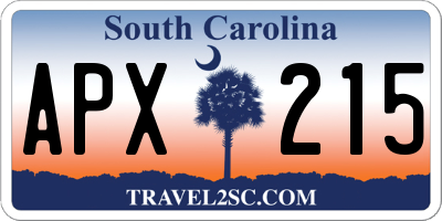 SC license plate APX215