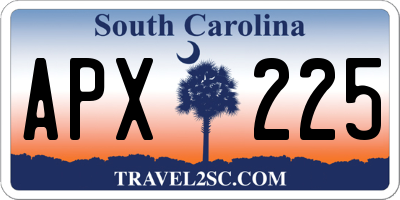 SC license plate APX225