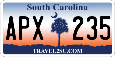 SC license plate APX235