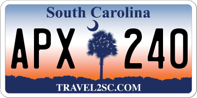 SC license plate APX240