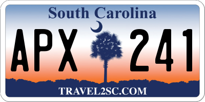SC license plate APX241